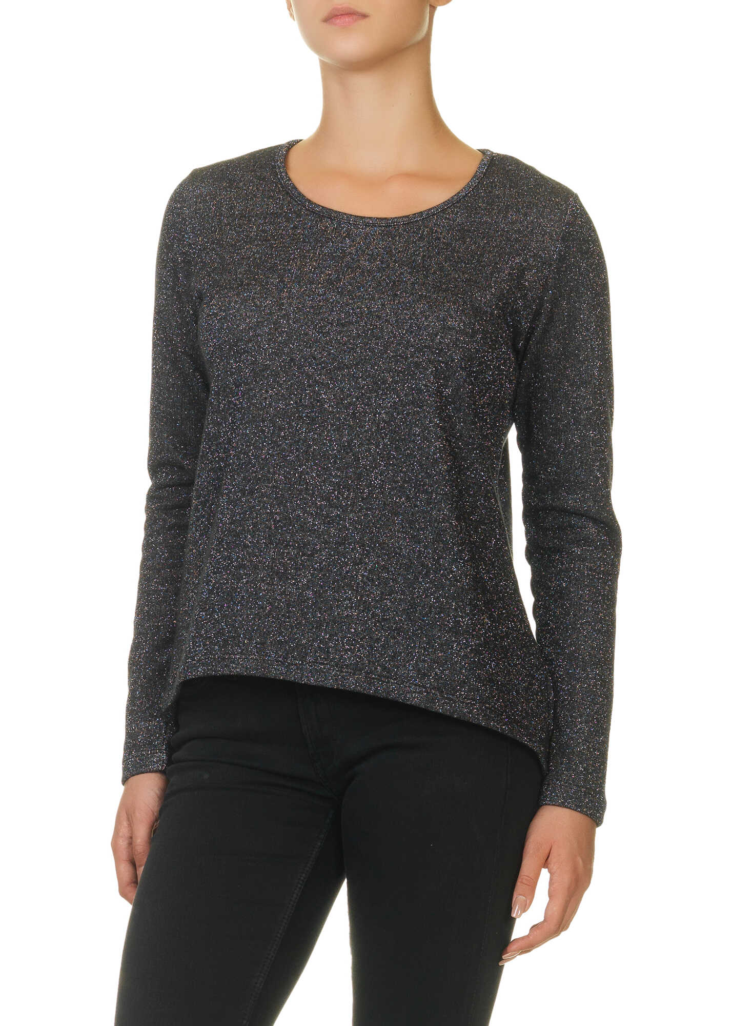 Bluza LA Dolls Women's Black Silver Top Black-Silver