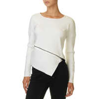 Bluze Women's Ecru Top With Zip Femei