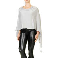 Cardigane Women's Light Grey Poncho Femei