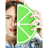 Genti de Mana Lima Green Clutch In Lemon Shape Femei