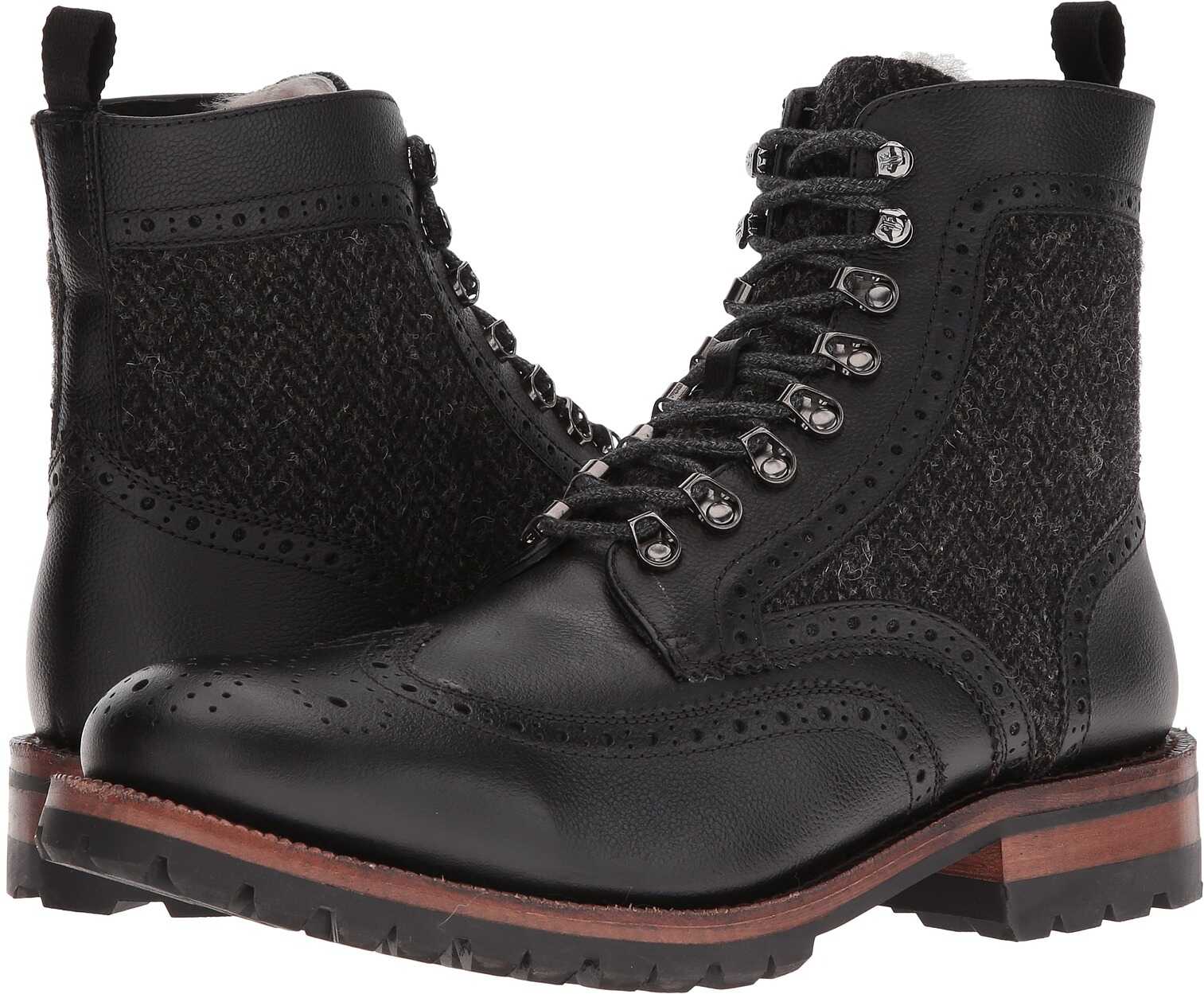 Gheata Frye George Adirondack Black WP Scotchgrain/Shearling/Tweed