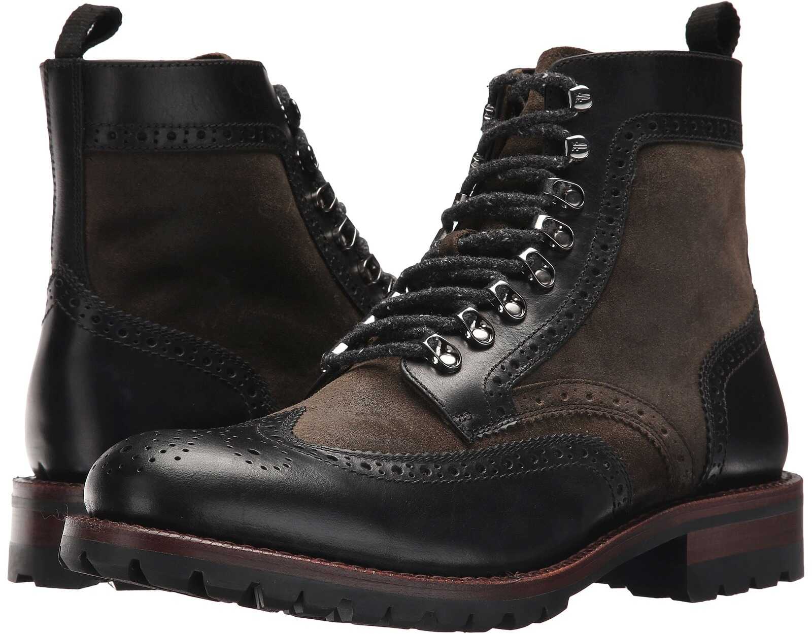 Gheata Frye George Adirondack Black Multi Waterproof Smooth Pull Up/Waxed Suede