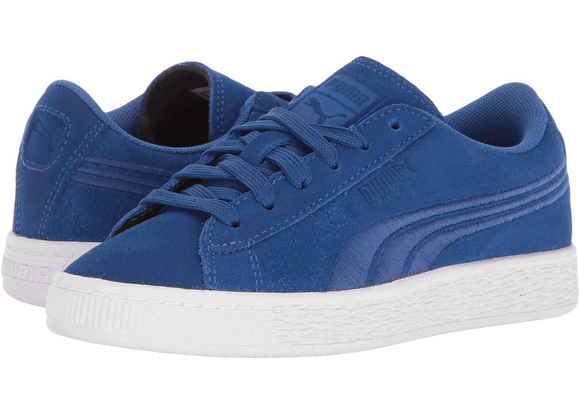 Tenis Puma Kids Suede Classic Badge PS (Little Kid/Big Kid) Blue/Blue