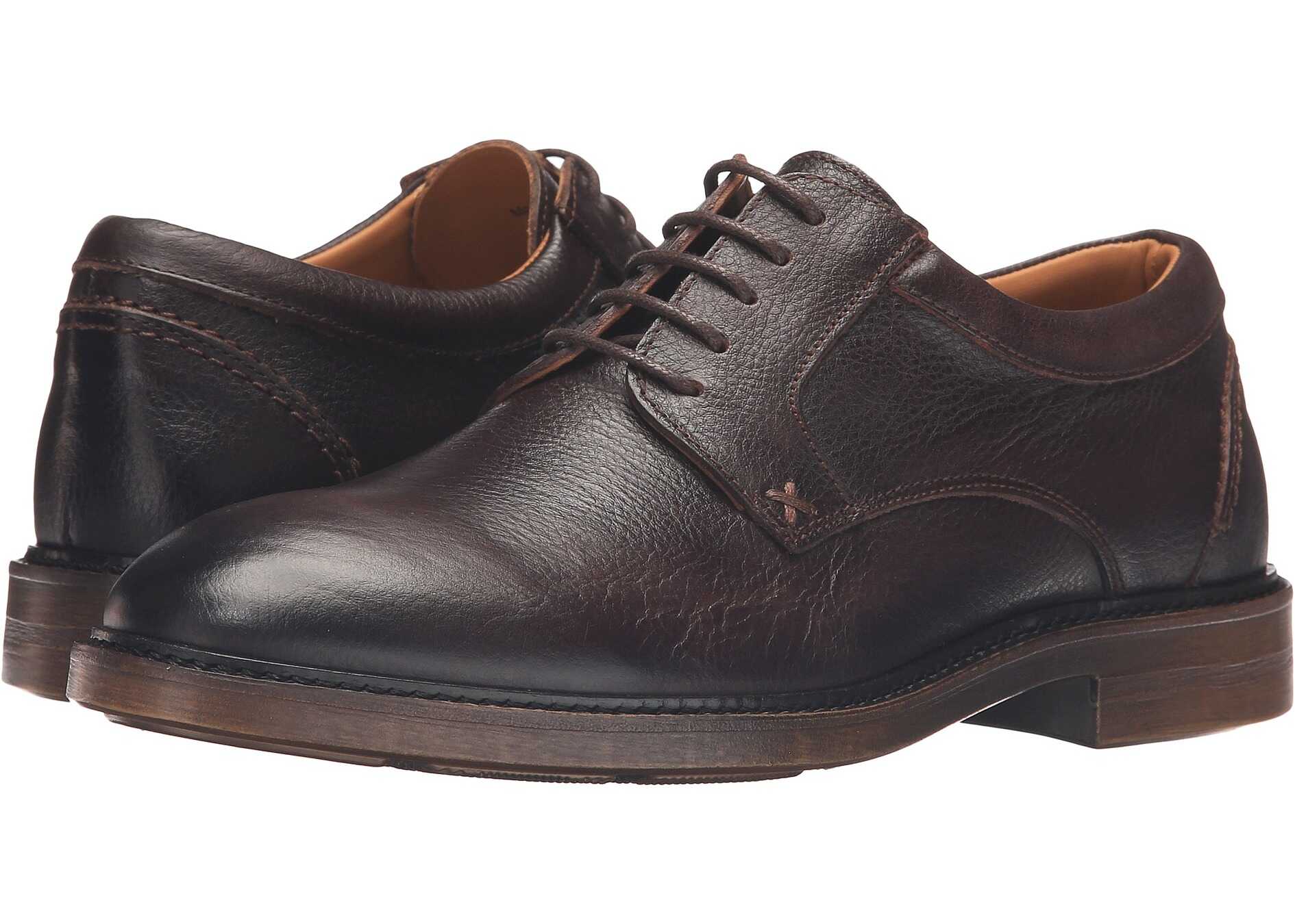 Pantof Sebago Bryant Lace-Up Dark Brown Pebbled Leather