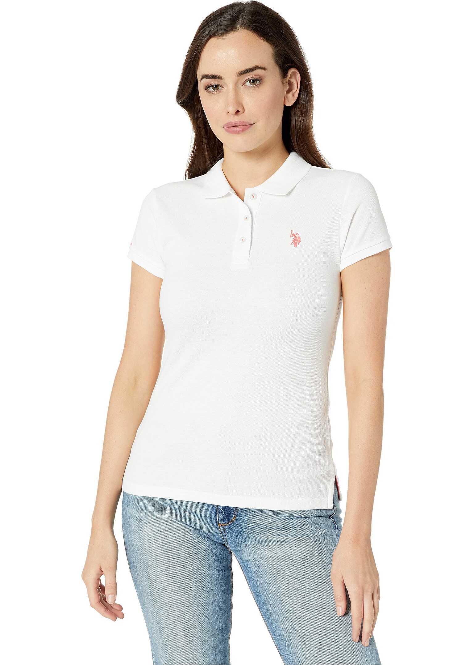 U.S. POLO ASSN. Neon Logo Polo Shirt Optic White 1