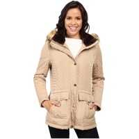 Jachete Quilted Anorak w/ Removable Hood and Faux Fur Femei