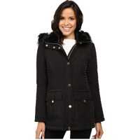 Jachete Quilted Anorak w/ Removable Hood and Faux Fur Femei