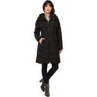 Geci de Iarna Chevron Quilted Down with Hood Femei