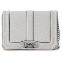 Genti de Mana Chevron Small White Quilted Leather Shoulder Bag Femei