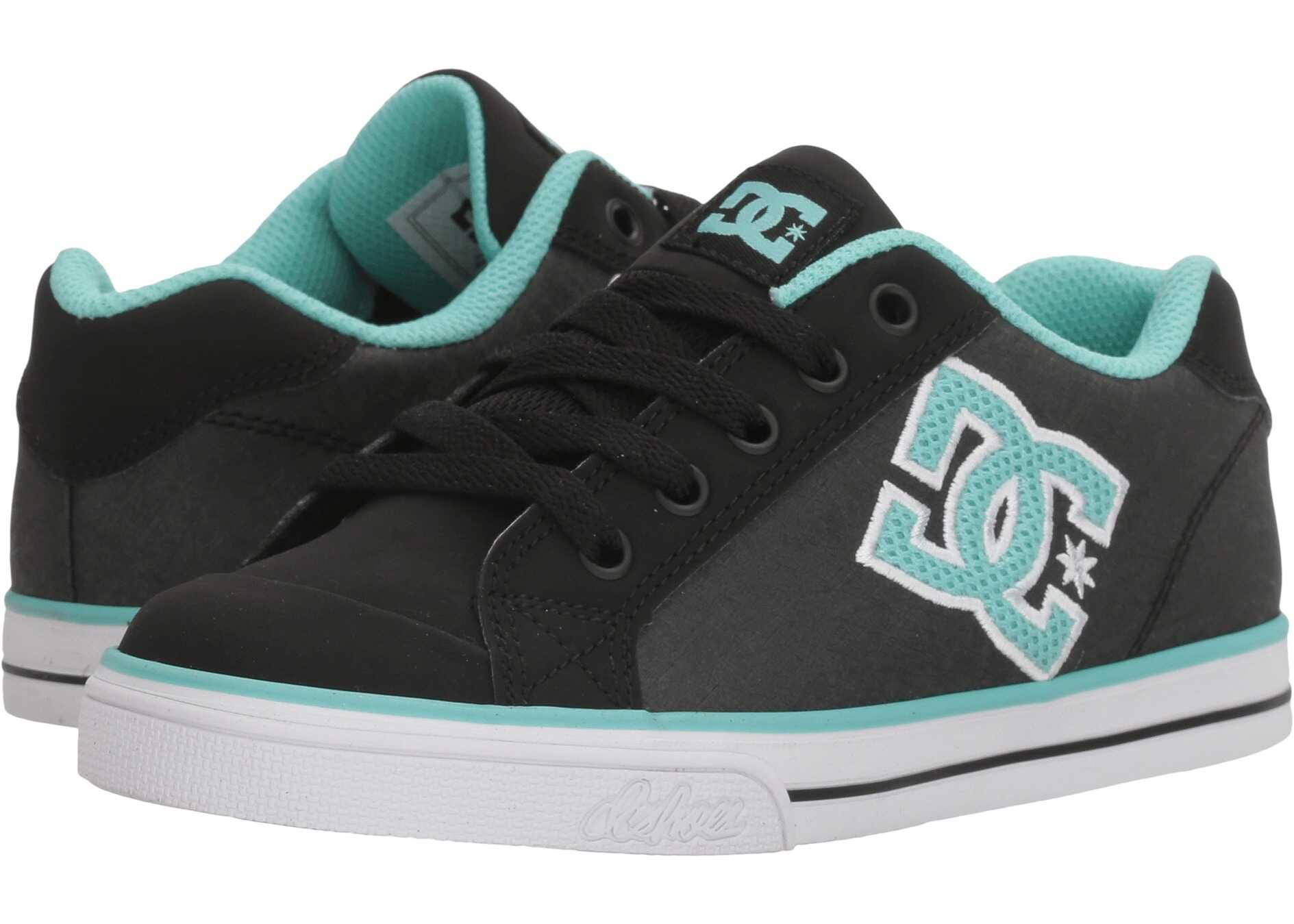 Tenis DC Kids Chelsea SE (Little Kid/Big Kid) Black/Aqua