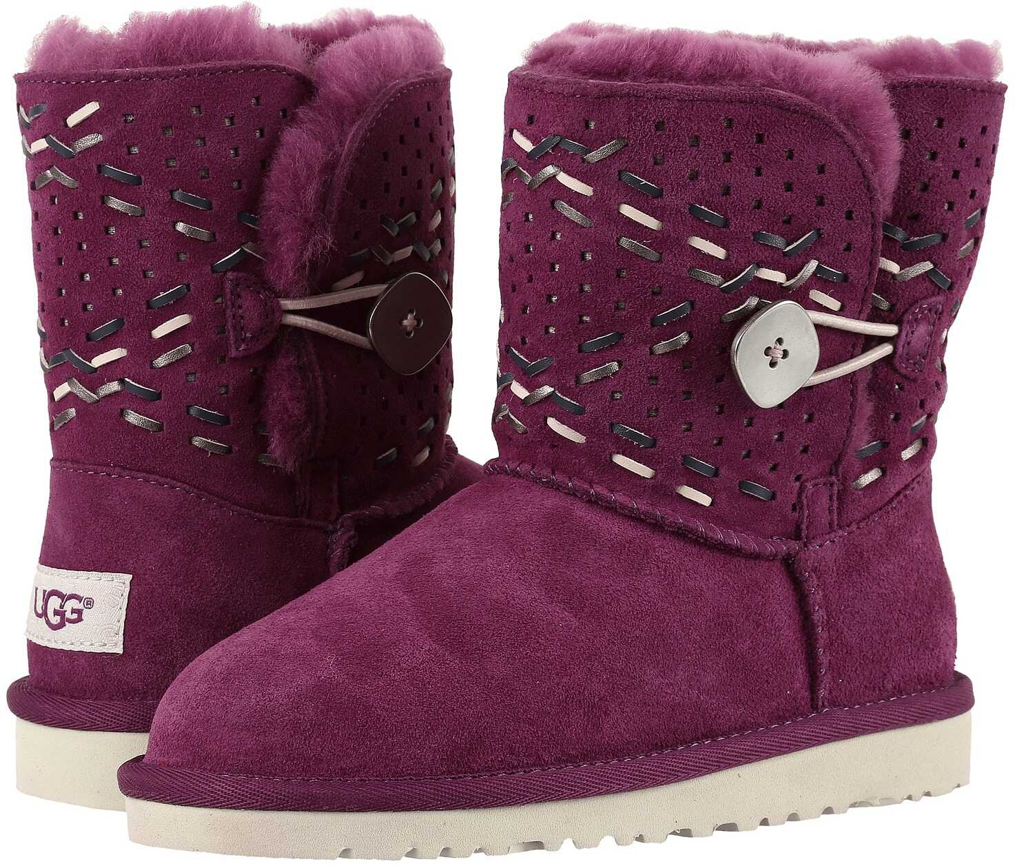 Gheata UGG Kids Bailey Button Tehuano (Little Kid/Big Kid) Purple Passion