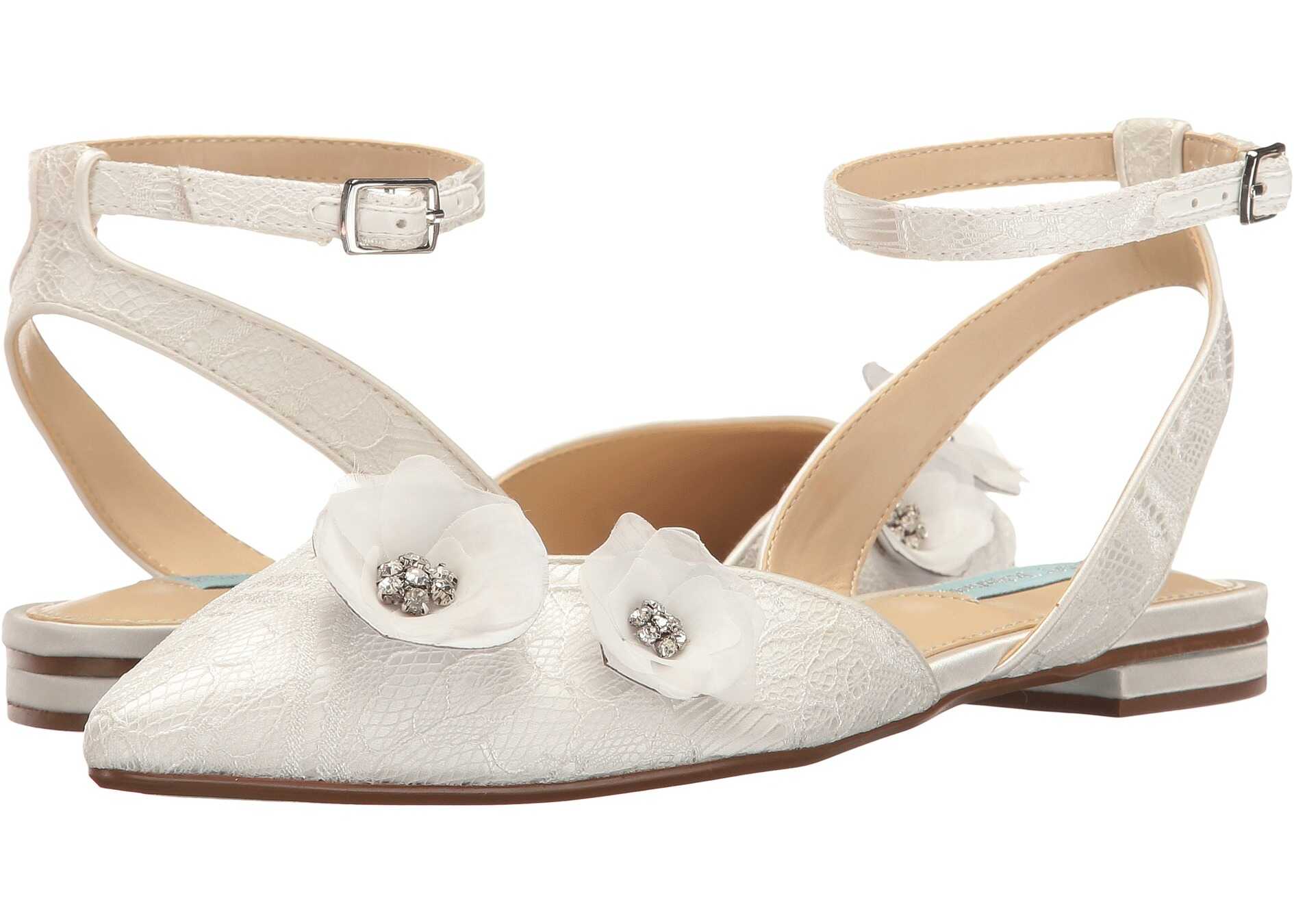Balerin Blue by Betsey Johnson Willa Ivory Satin