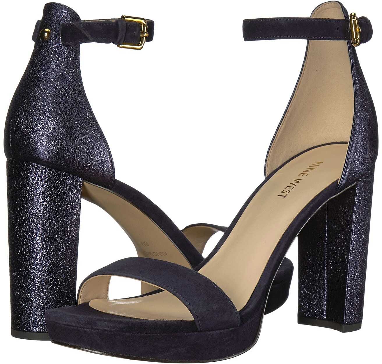 Pantof Nine West Dempsey Platform Heel Sandal Navy Multi Metallic
