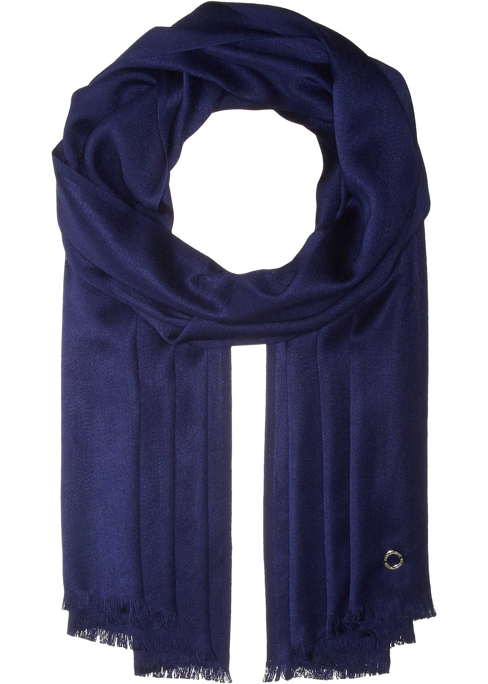 Esarfa Calvin Klein Solid Satin Finish Pashmina Navy