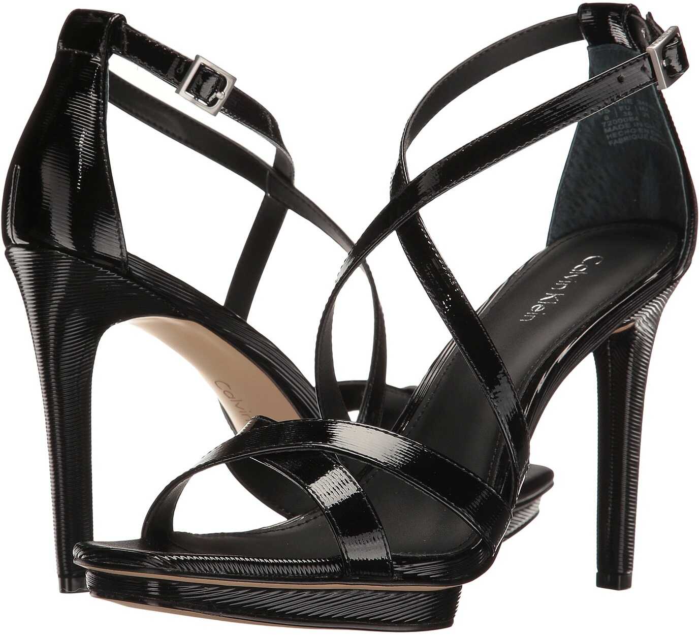 Sandala Calvin Klein Vonnie Black Linear Patent