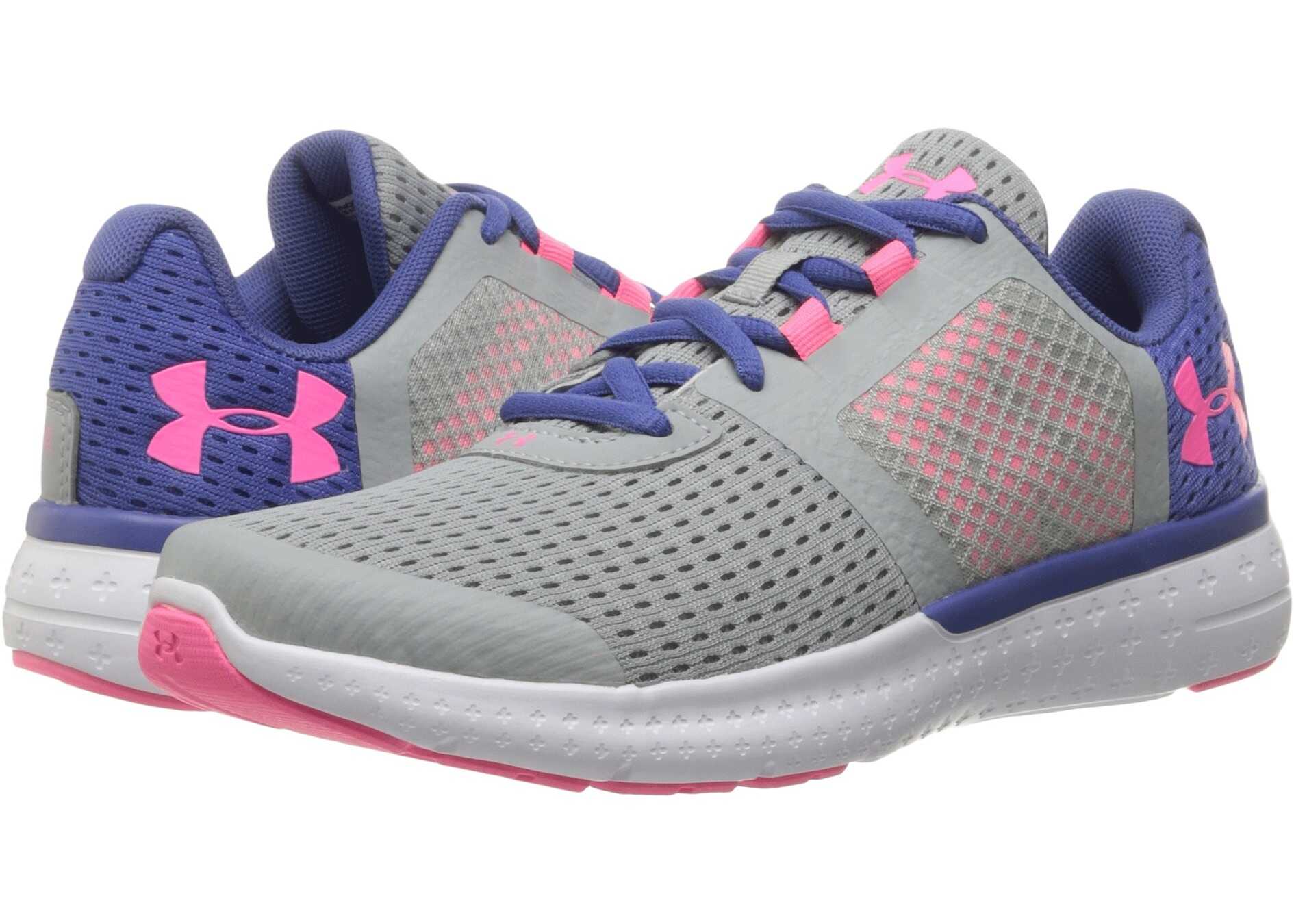 Tenis Under Armour Kids UA Micro Fuel RN (Big Kid) Overcast Grey/Deep Periwinkle/Cerise