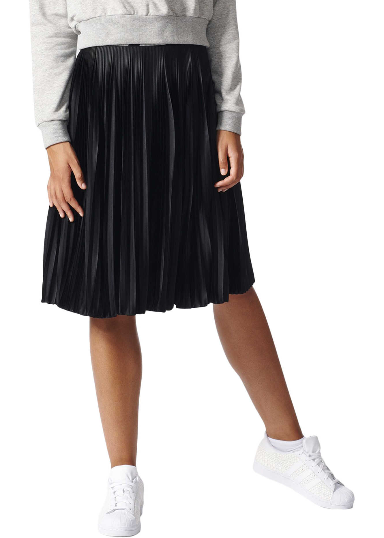Fusta adidas Originals Pleated Women's Black Midi Skirt Black