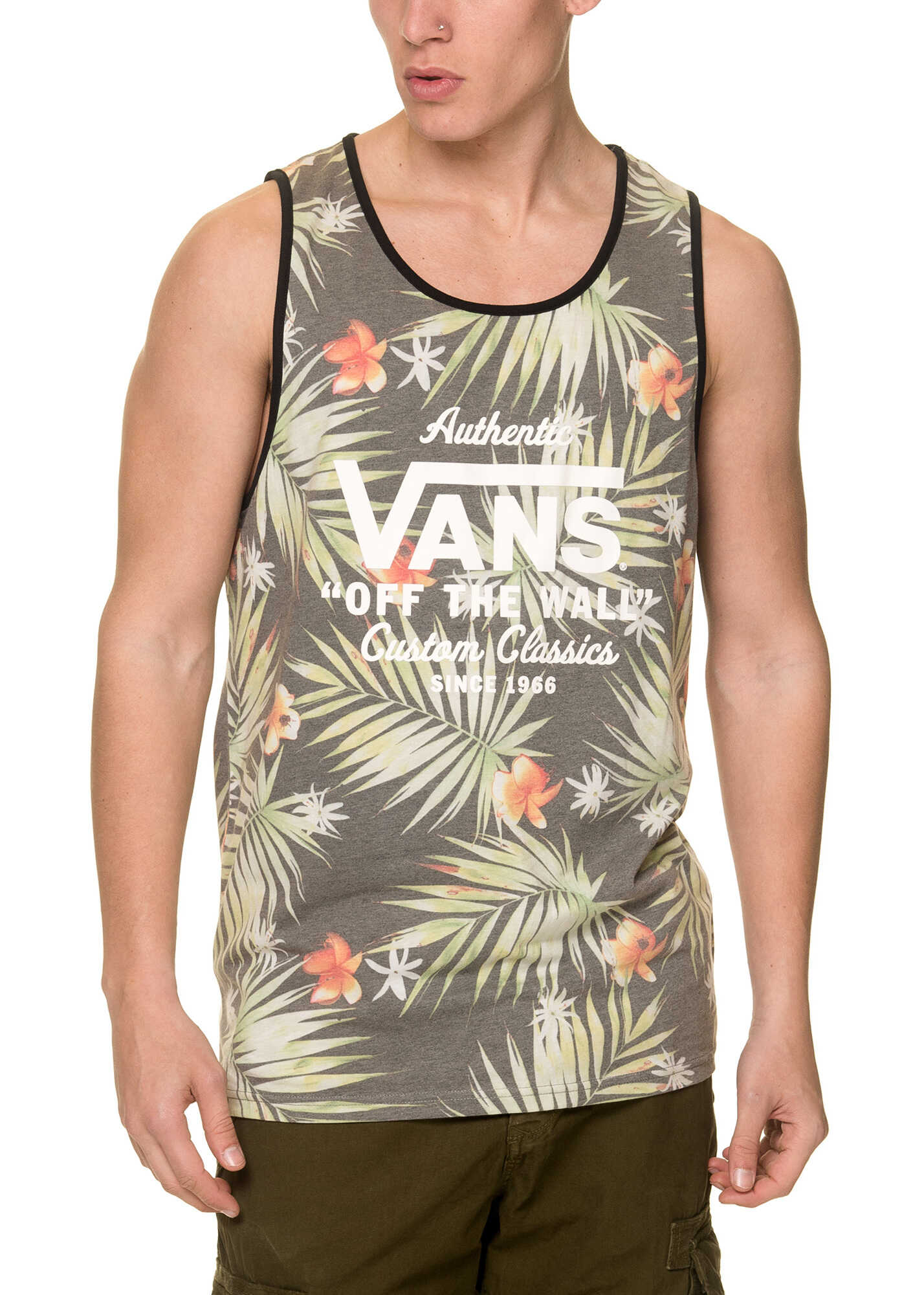Tricou Vans Kennet Men's Black Printed Top Black Decay Palm