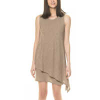Rochii Women's Beige Asymmetric Dress Femei