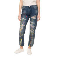 Blugi Women's Blue Boyfriend Jeans Femei
