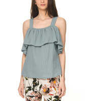 Bluze Women's Light Blue Cut Out Top Femei