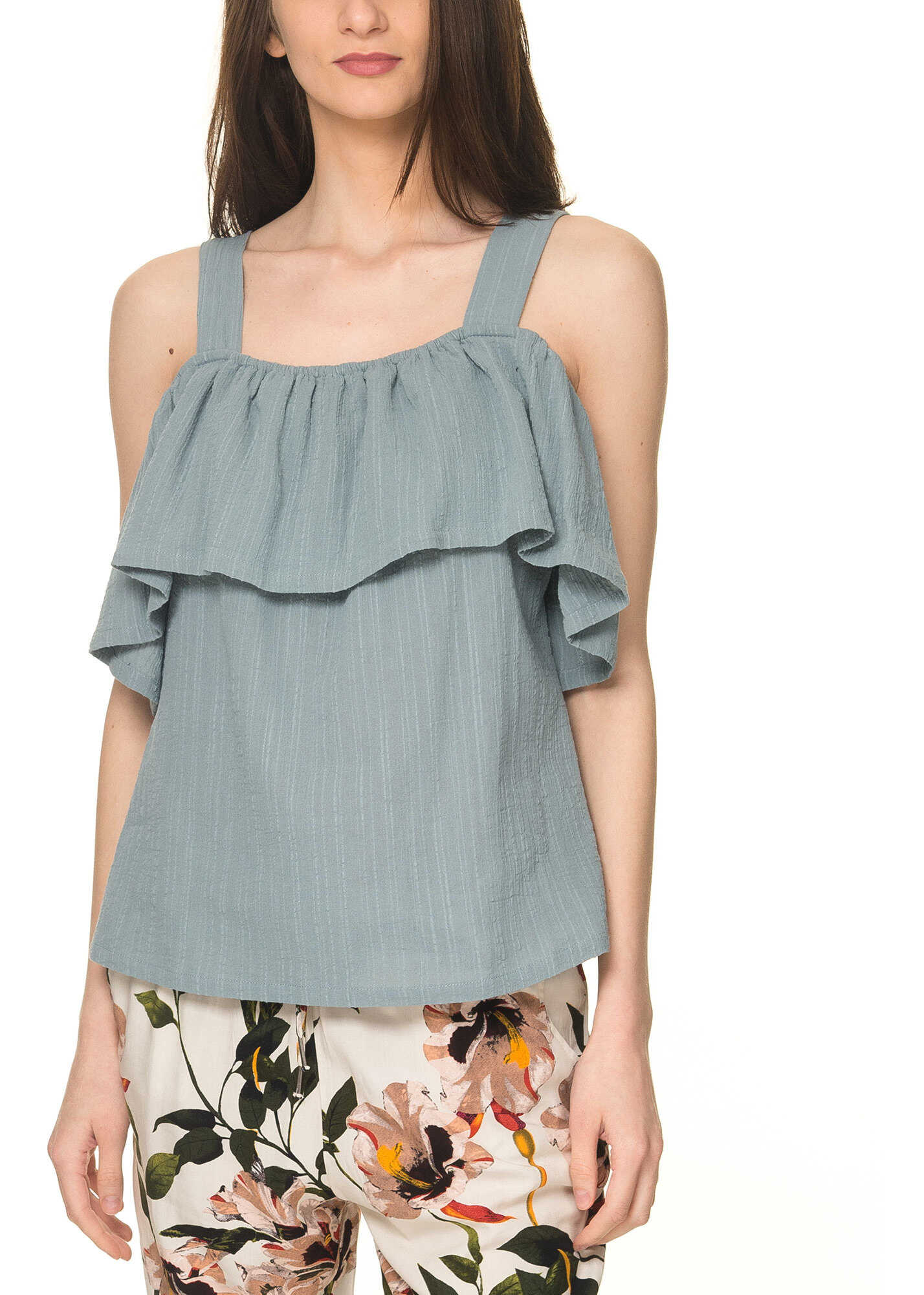 Bluza Glamorous Women's Light Blue Cut Out Top Duck Egg
