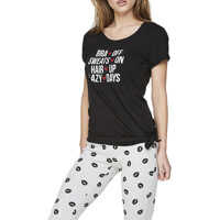 Colanti Women's Pyjama Pants In Black White Color Femei