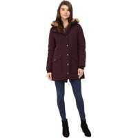 Geci de Puf Levi's® Poly/Artic Full Length Filled Parka with Fur Trim On Hood and Front Panels