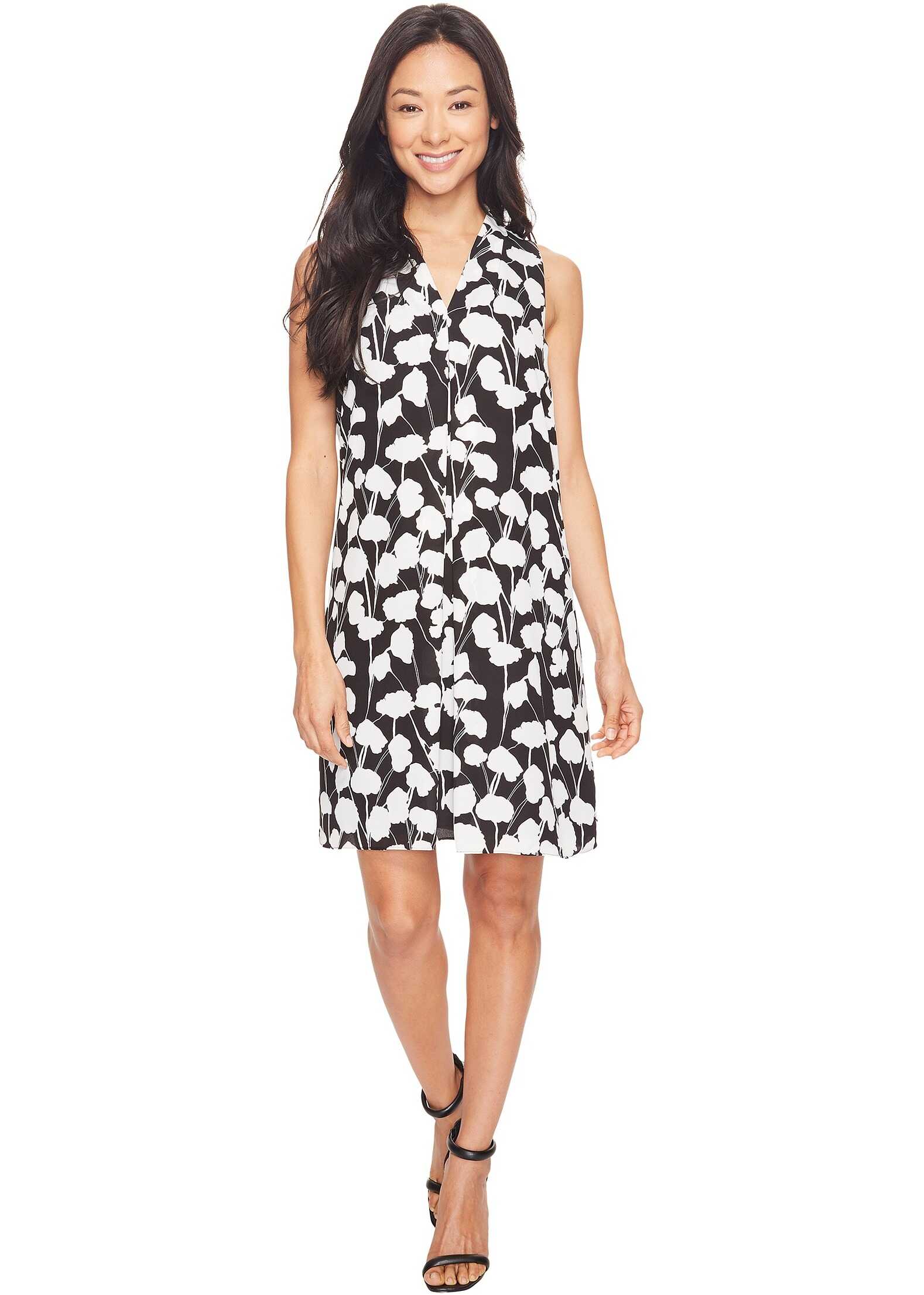 Rochie Vince Camuto Sleeveless Elegant Blossom Invert Pleat Dress Rich Black