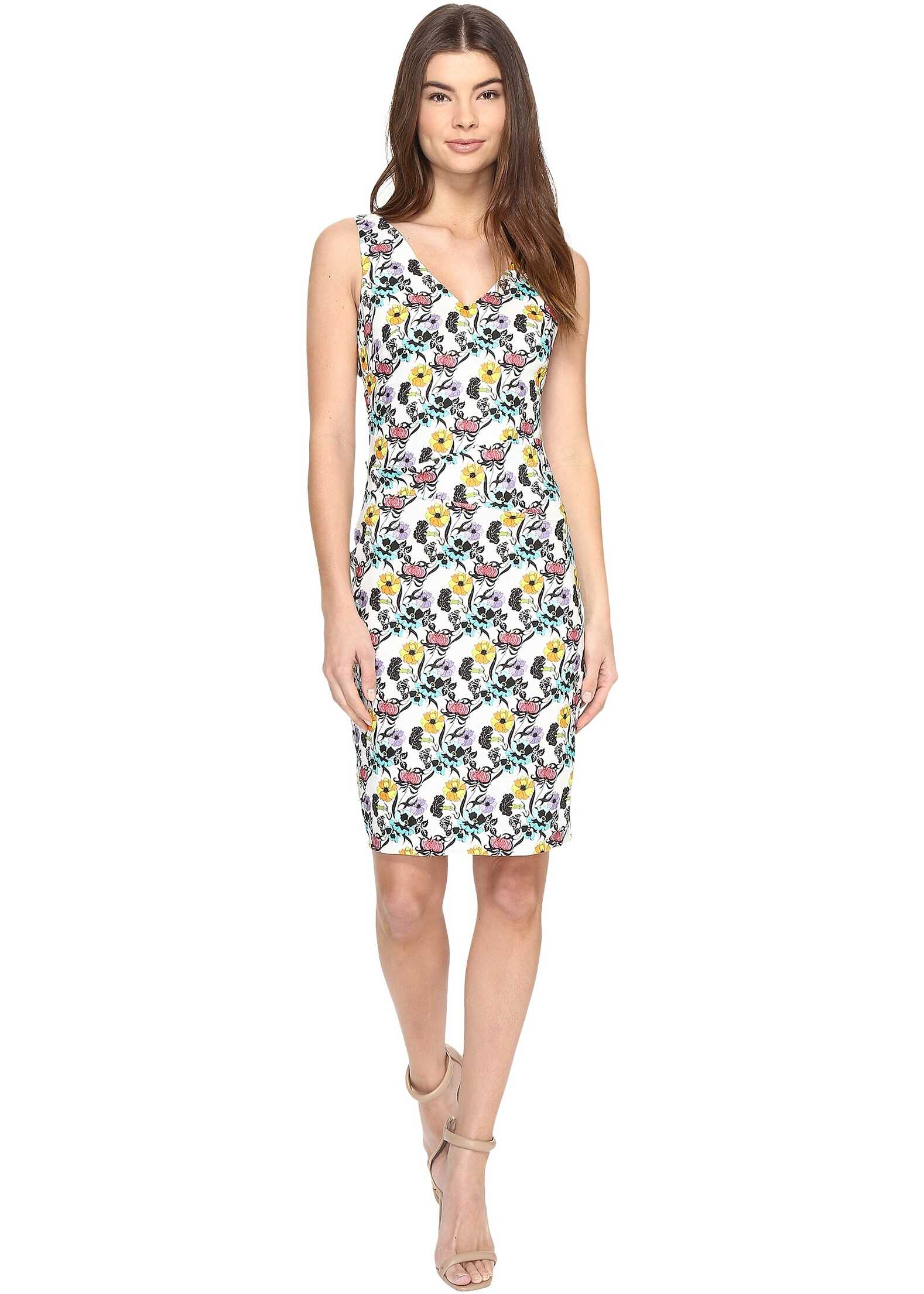 Rochie Nicole Miller Nouveau Trellis Kenna Dress White Multi