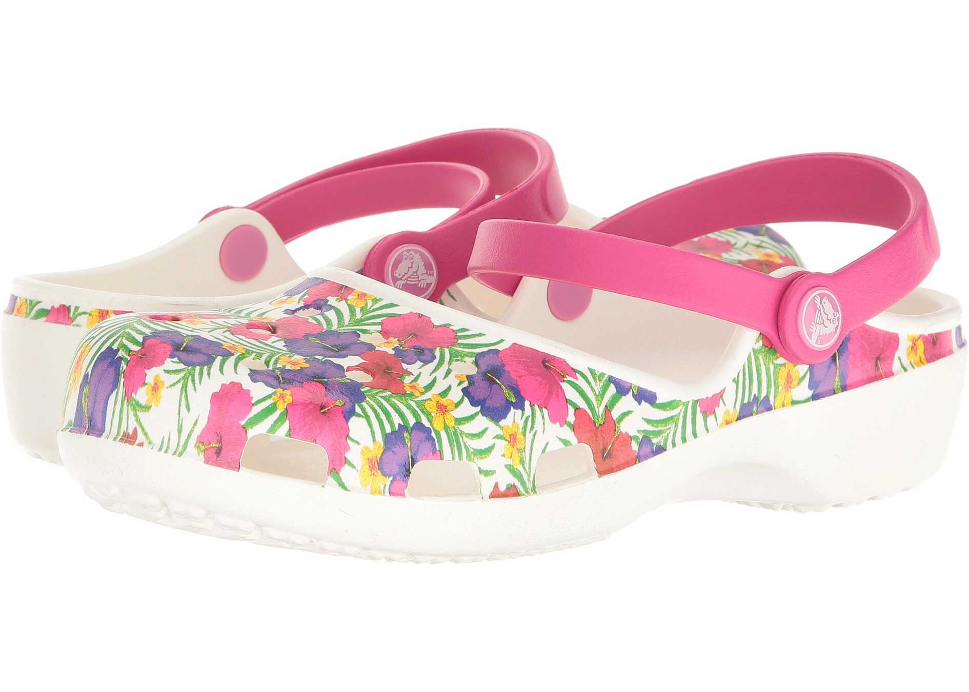 Sabot Crocs Karin Graphic Clog White/Floral