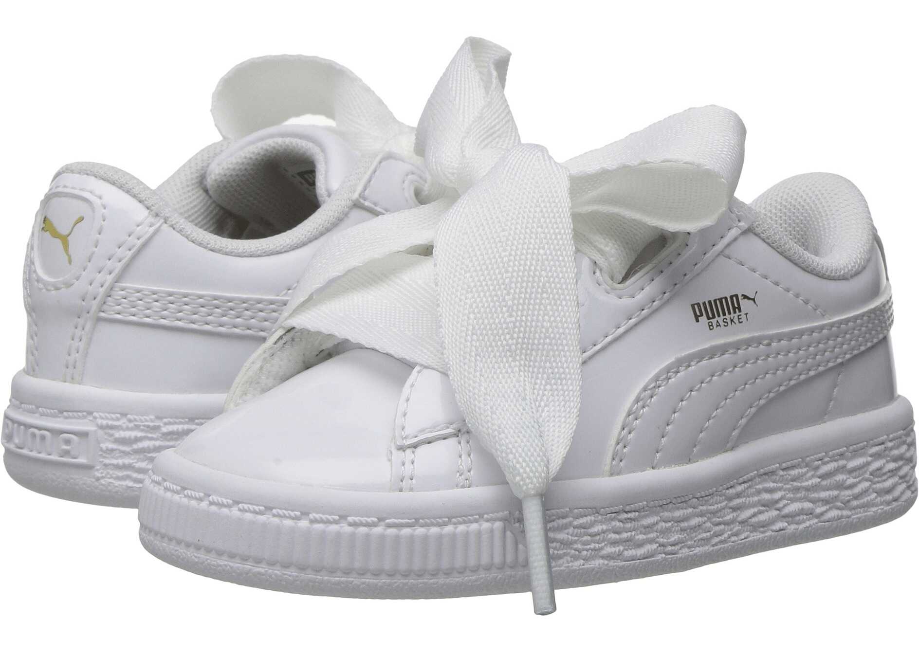 Puma Kids Basket Heart Patent (Toddler) Puma White/Puma White