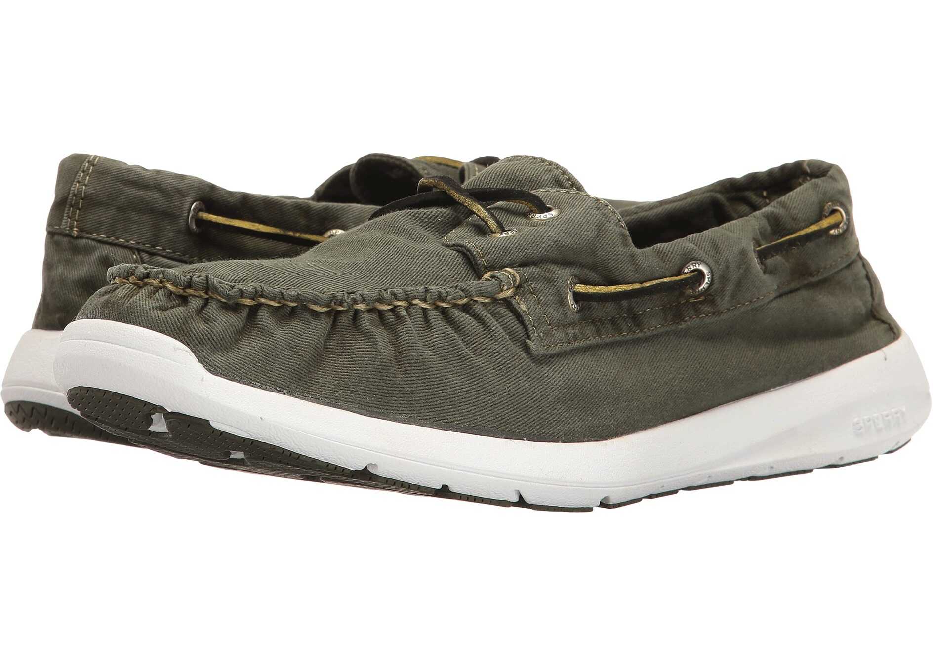 Pantof Sperry Top-Sider Sojourn Washed Canvas 2-Eye Olive