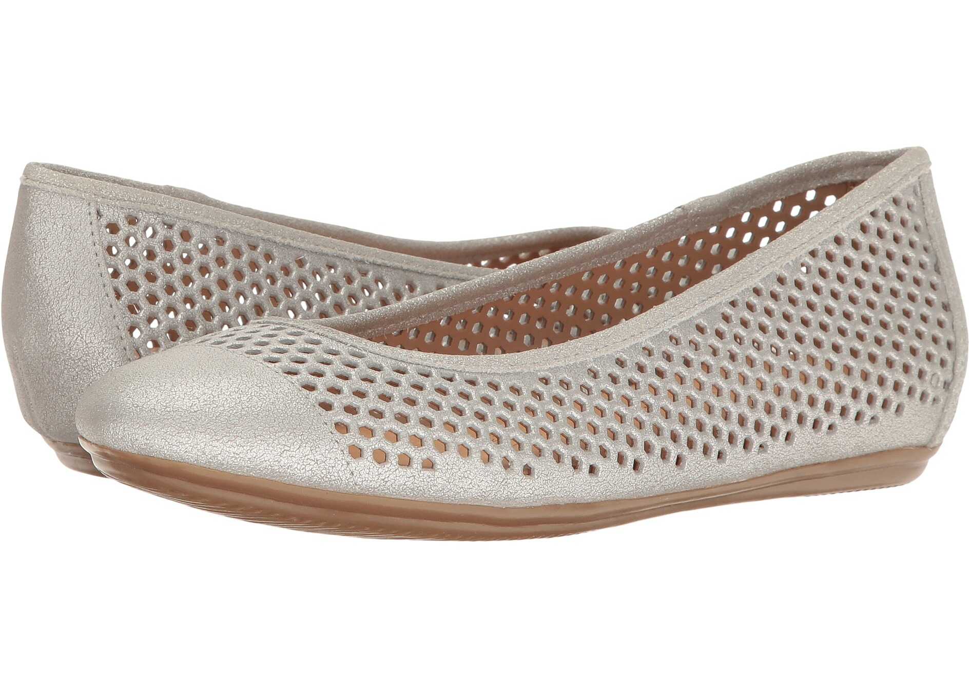 Balerin Naturalizer Becca Soft Silver Metallic Suede