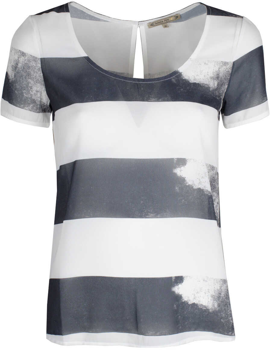 Tricou Patrizia Pepe Bluzka Biały, Granatowy