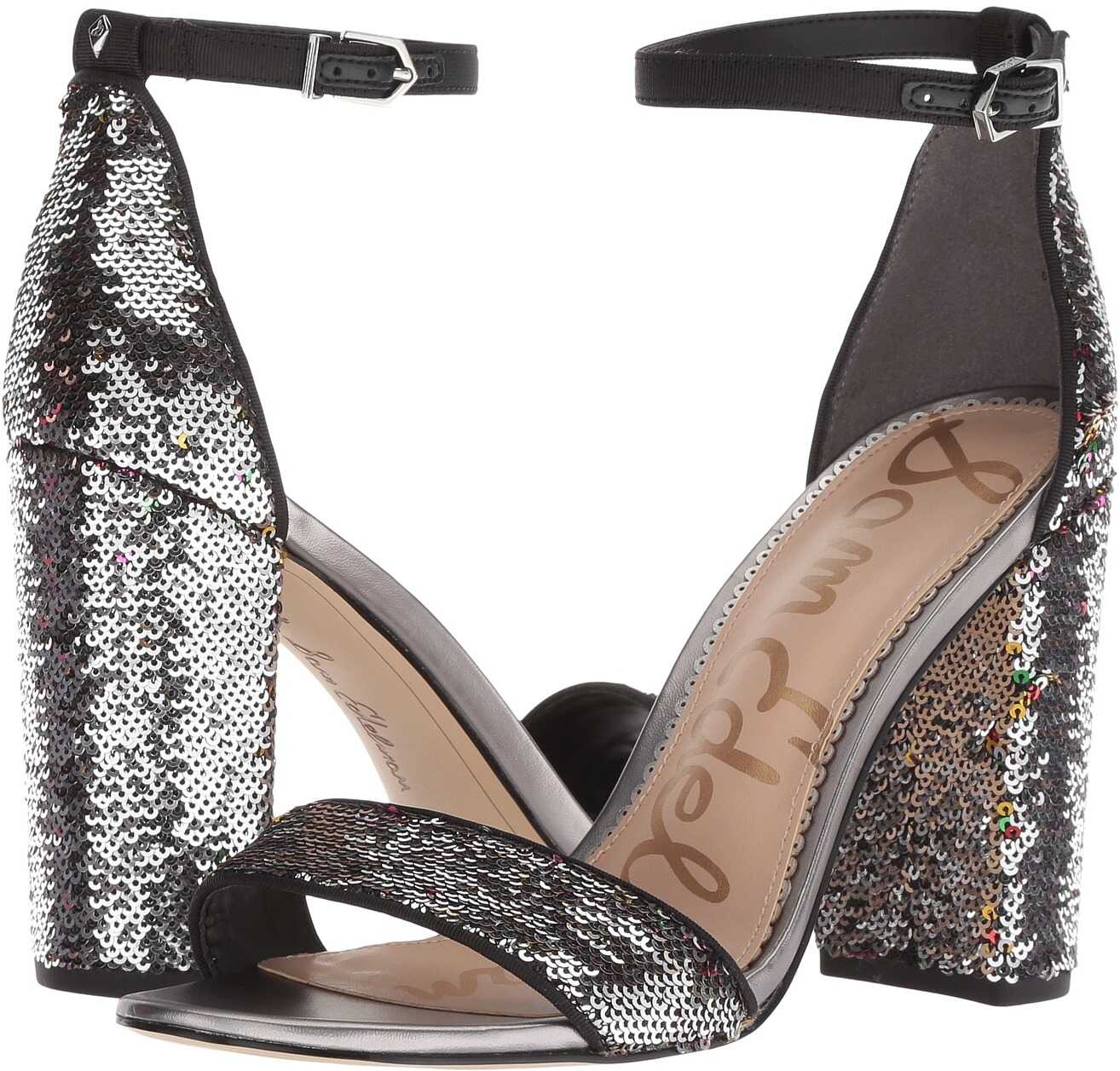 Sam Edelman Yaro Ankle Strap Sandal Heel Bright Multi Fiesta Sequins