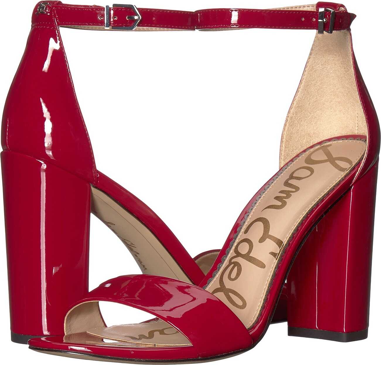 Sandala Sam Edelman Yaro Ankle Strap Sandal Heel Dark Cherry Patent