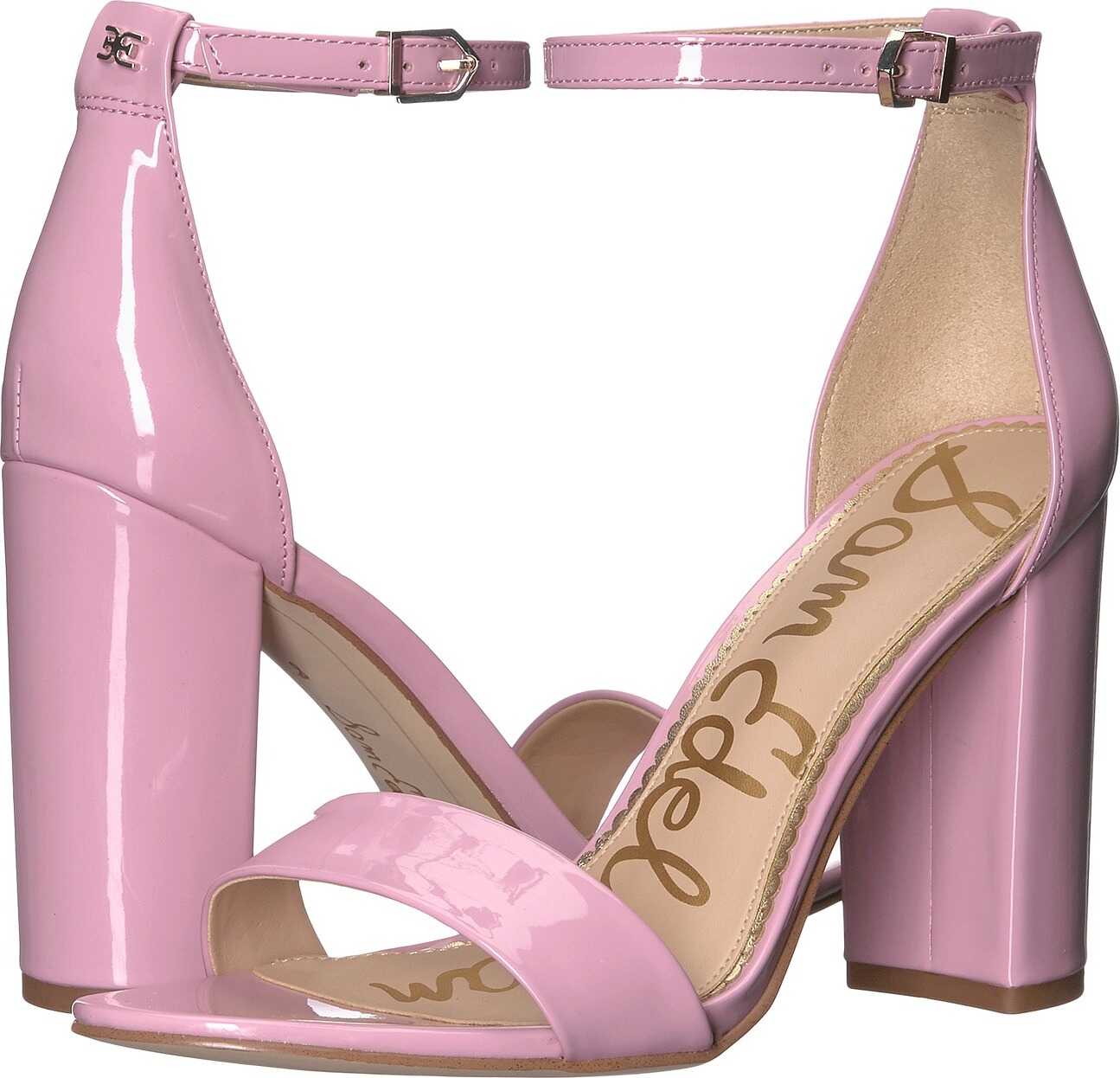 Sam Edelman Yaro Ankle Strap Sandal Heel Pink Orchid Patent