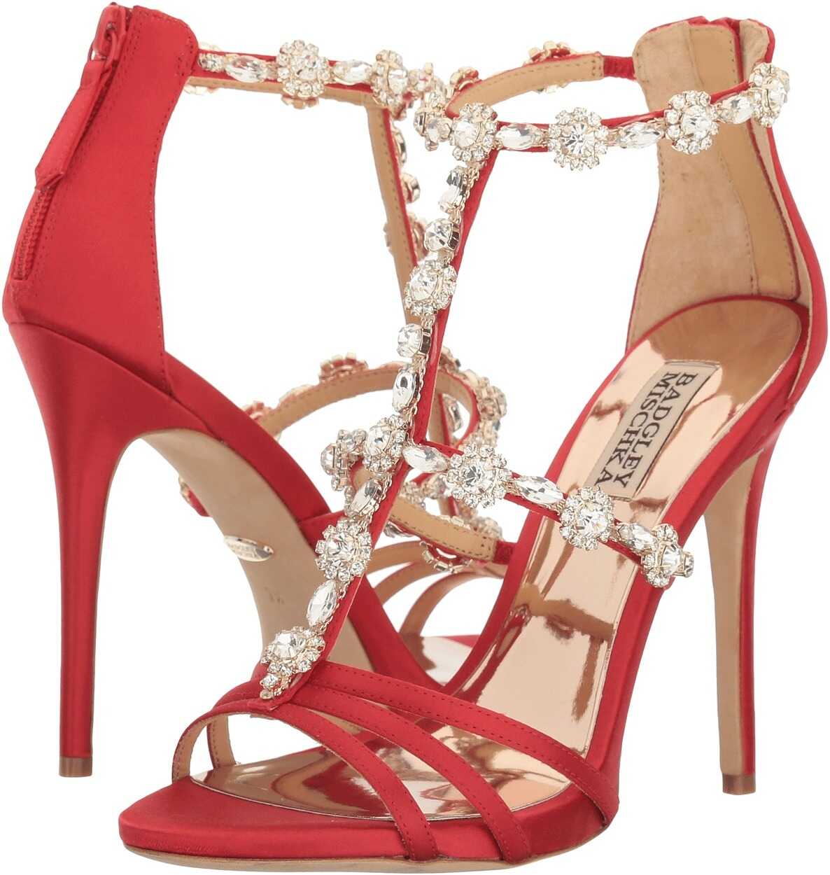 Pantof Badgley Mischka Thelma Strawberry Satin