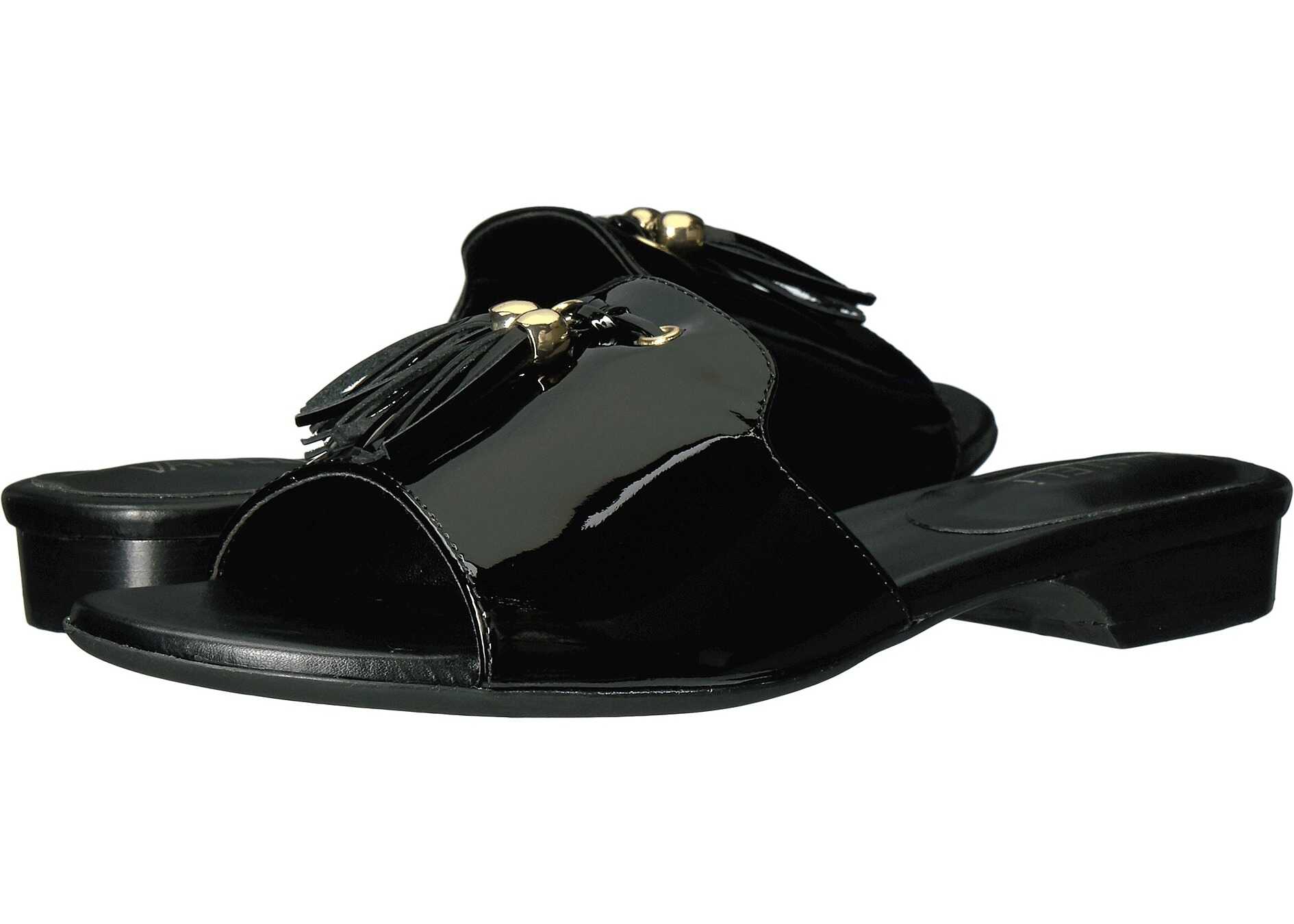 Sandala Vaneli Blizzi Black Patent/Gold Trim