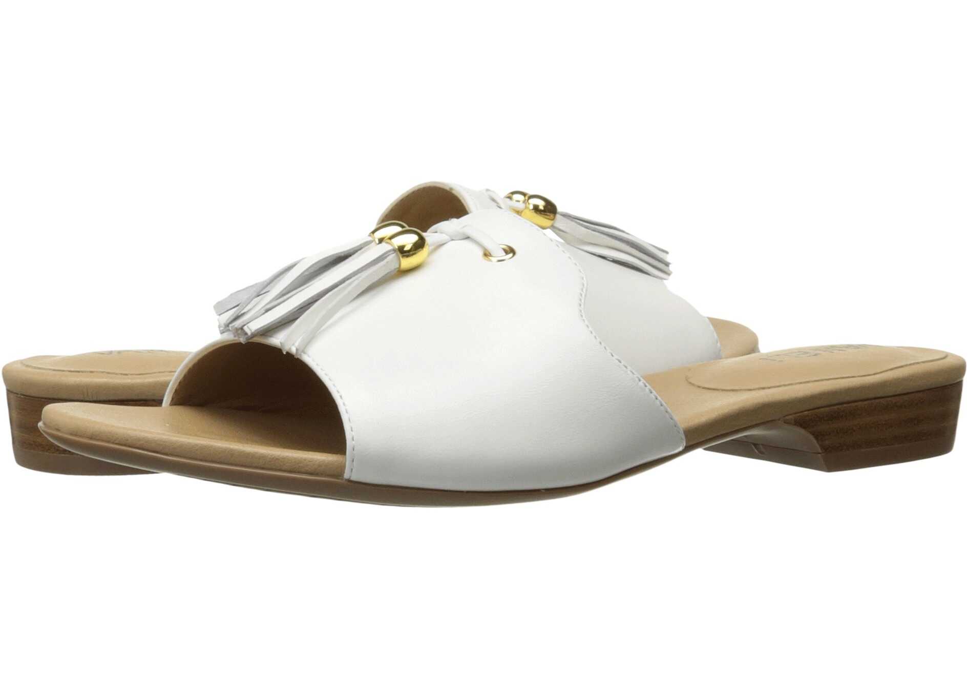 Sandala Vaneli Blizzi White Nappa/Gold Trim