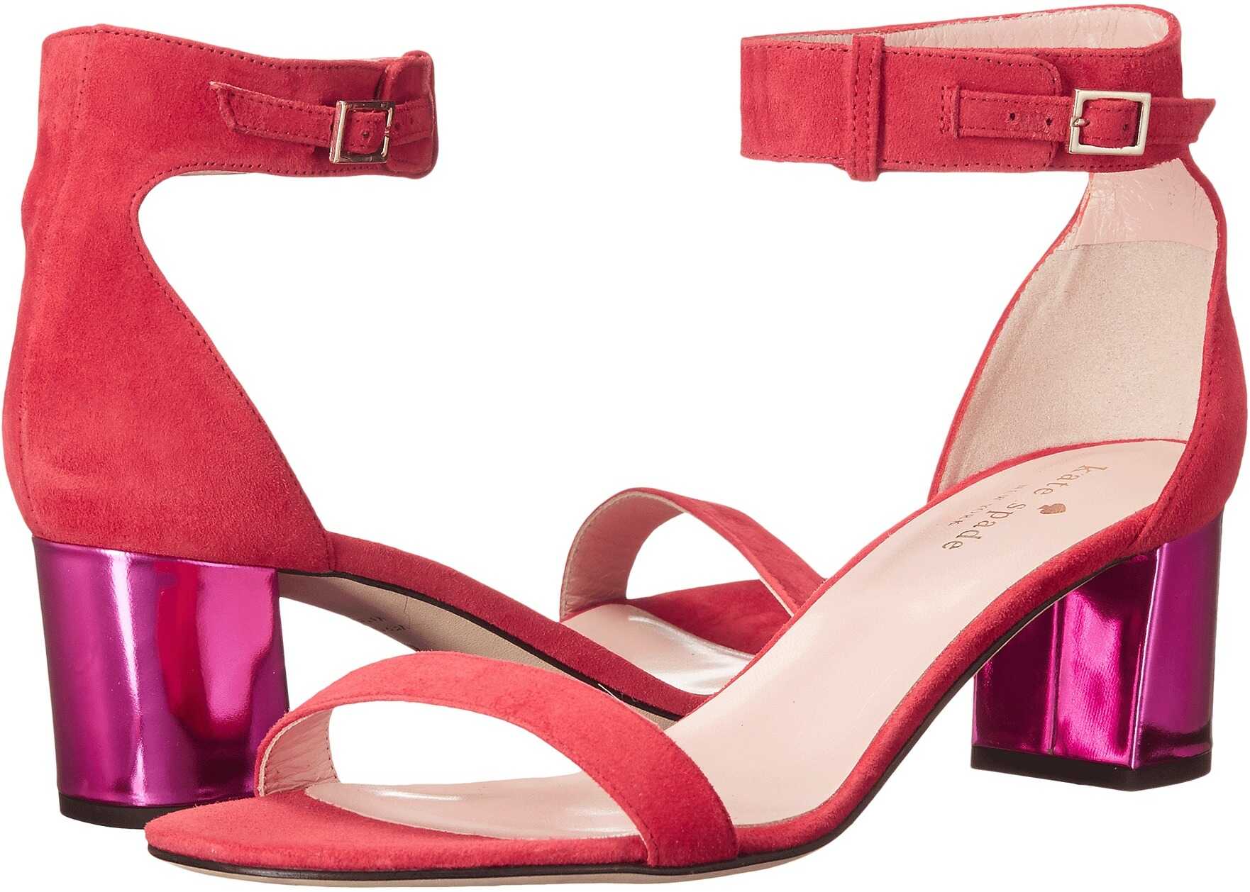 Sandala Kate Spade New York Menorca Poppy Red Kid Suede/Fuchsia Specchio