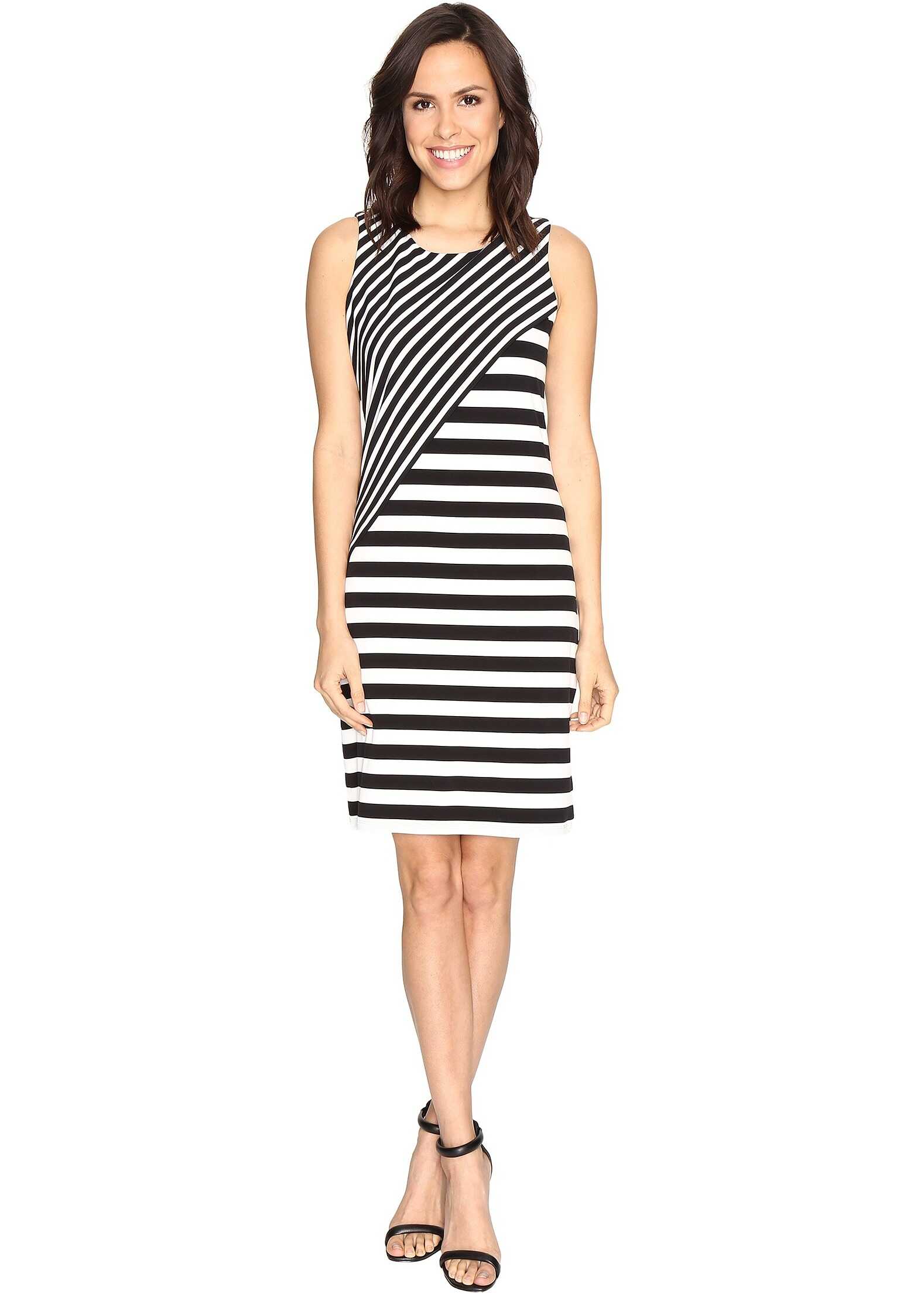 Rochie Calvin Klein Striped Combo Dress Black/White