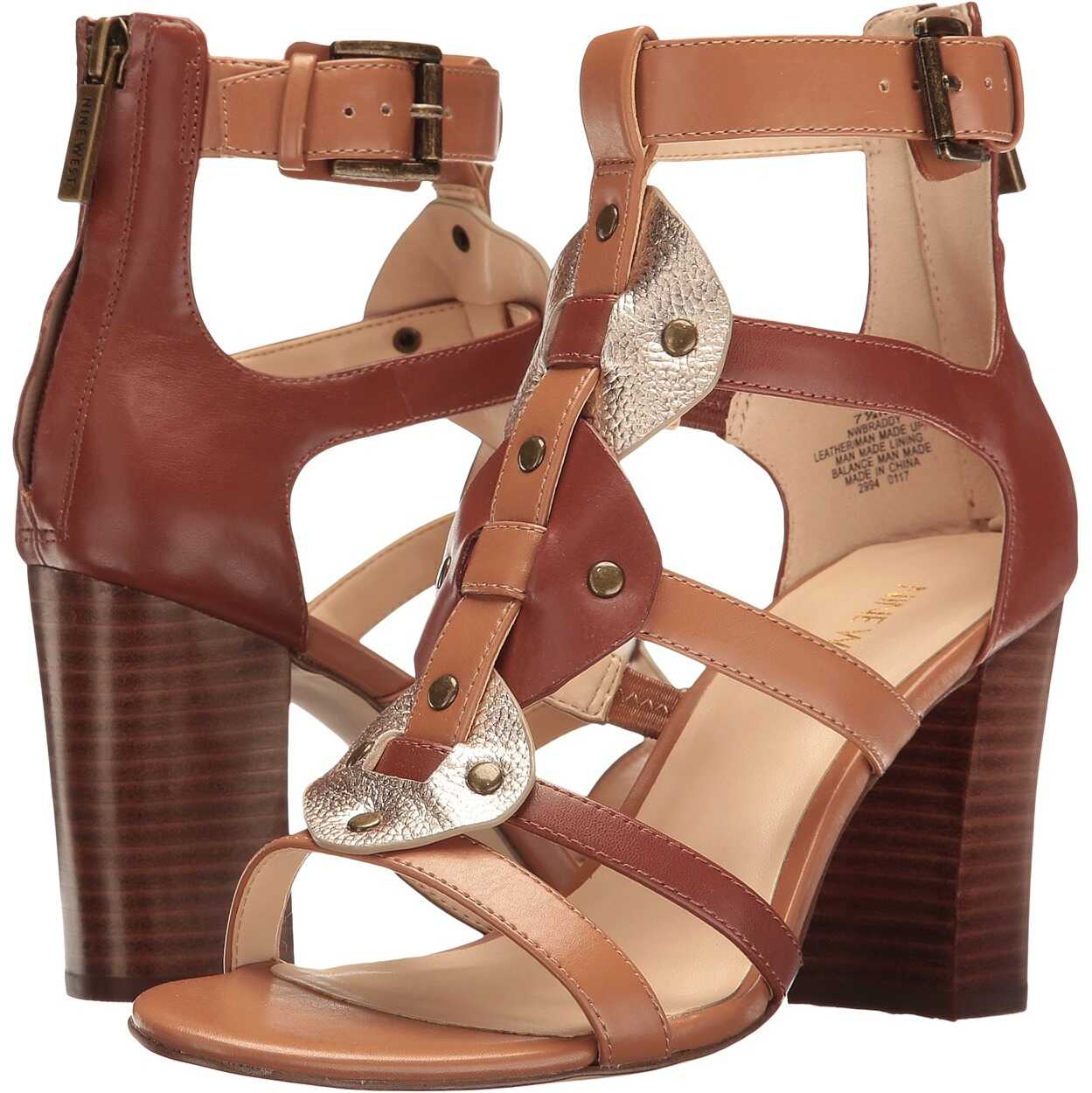 Sandala Nine West Braddy 3 Cognac Multi Synthetic