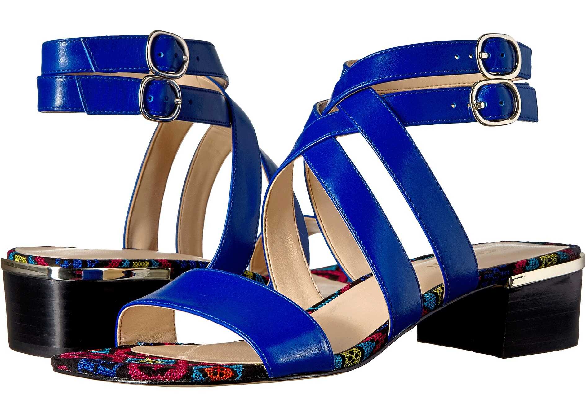 Sandala Nine West Yesta Blue Leather
