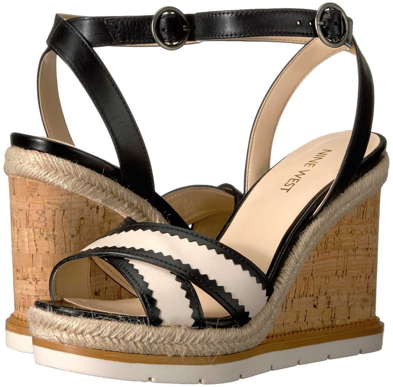 Espadrila Nine West Vaughn Black/Off-White Leather