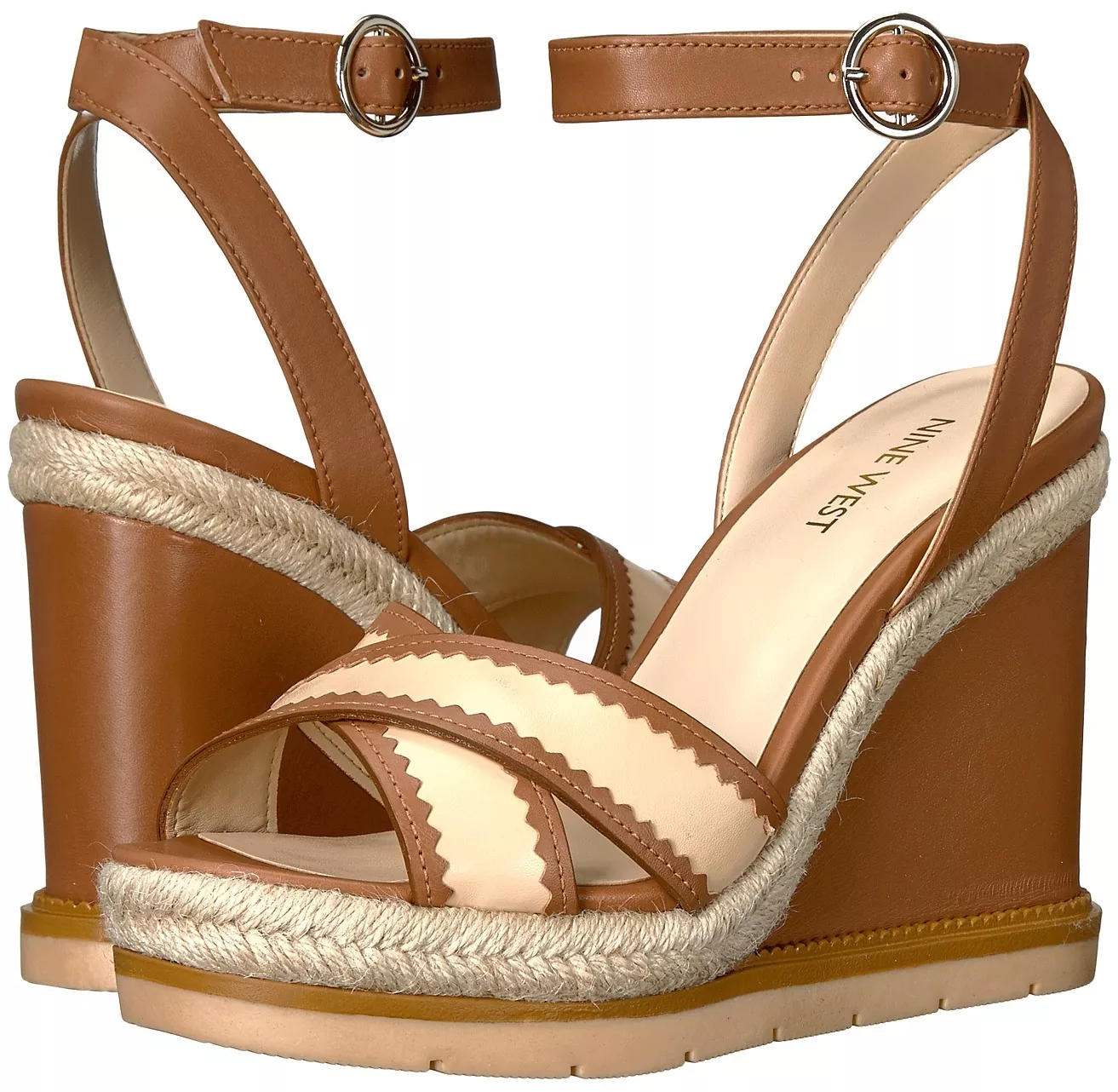 Espadrila Nine West Vaughn Dark Natural/Light Natural Leather