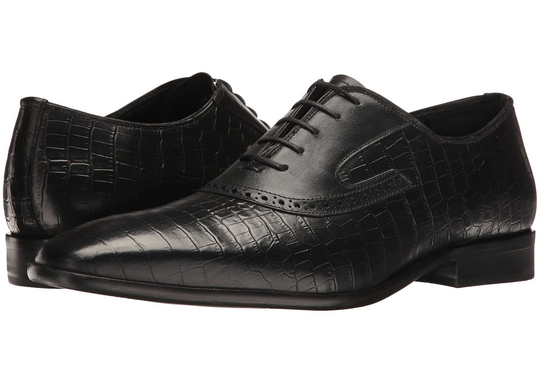 Pantof Messico Nester Black Croco Leather