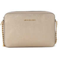 Genti de Mana Borsa A Tracolla Michael Kors Jet Set In Pelle Saffiano Oro Femei