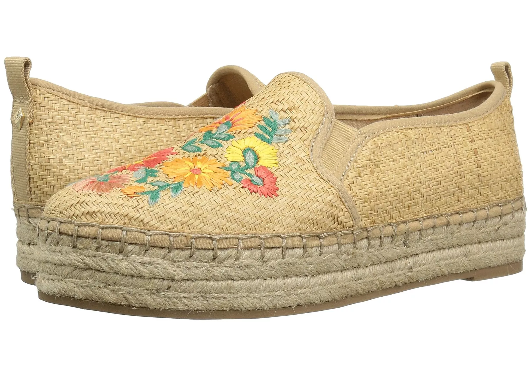 Espadrila Sam Edelman Carrin 3 Natural Basket Weave Raffia/Bright Multi Riveria Floral Raffia